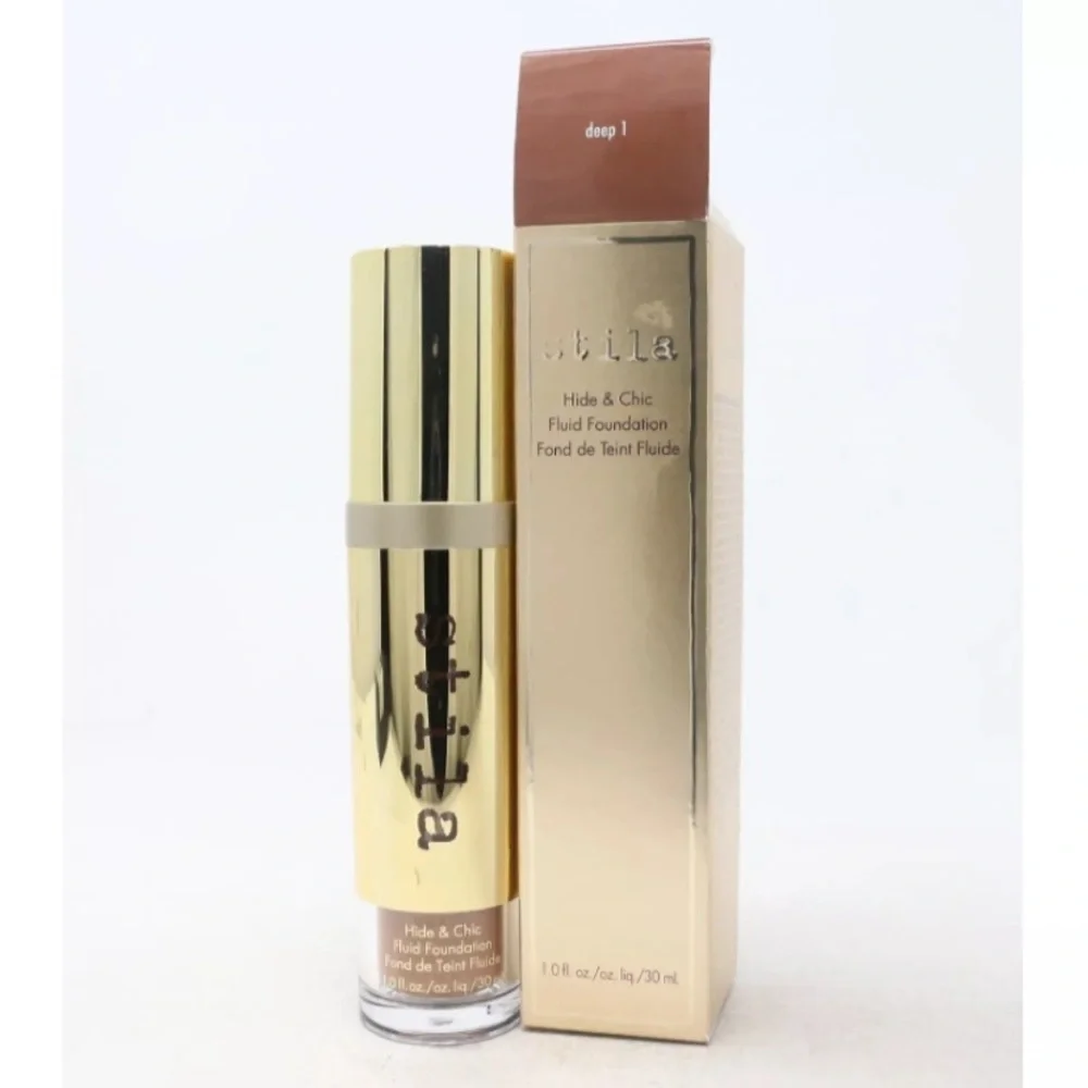 💎 Stila Hide & Chic Fluid Foundation in Shade Deep 1 Full-Size New In Box